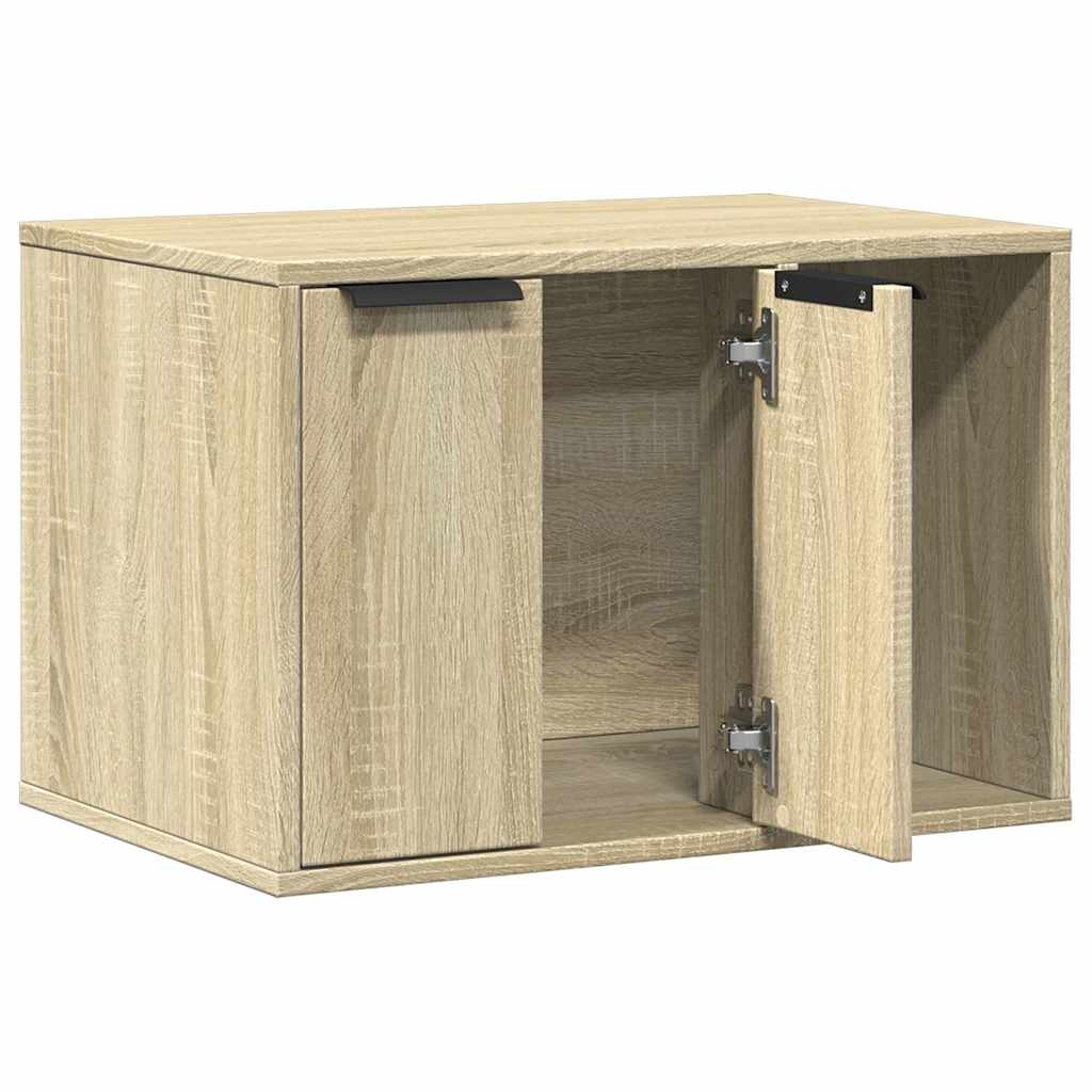 toiletskjuler kattebakke 60x40x40 cm konstrueret træ sonoma-eg