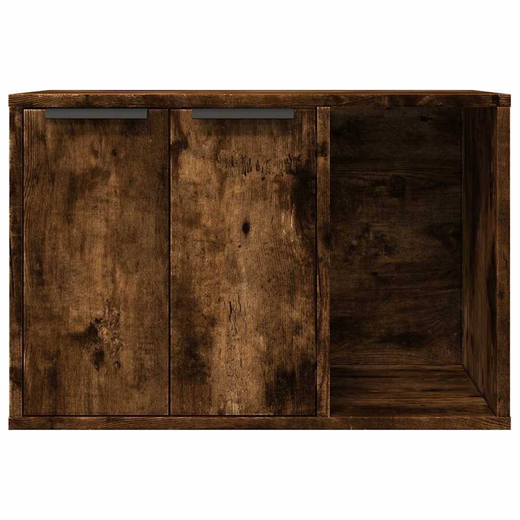 toiletskjuler kattebakke 60x40x40 cm konstrueret træ røget eg