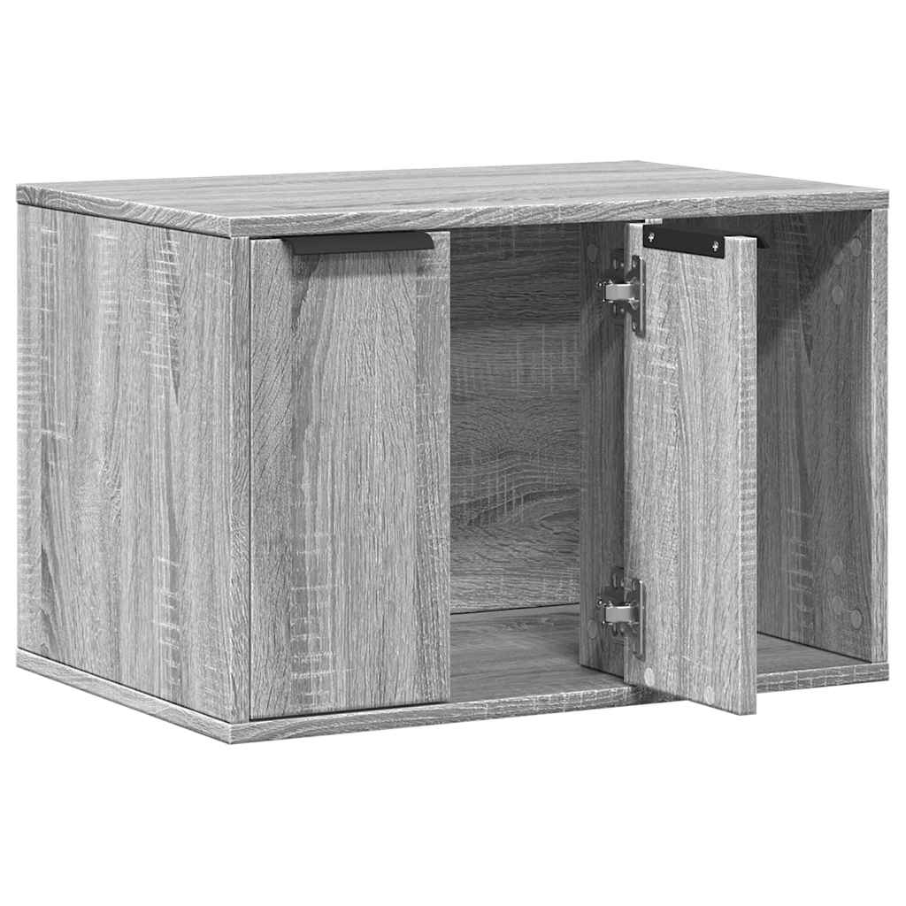 toiletskjuler kattebakke 60x40x40 cm konstrueret træ grå sonoma