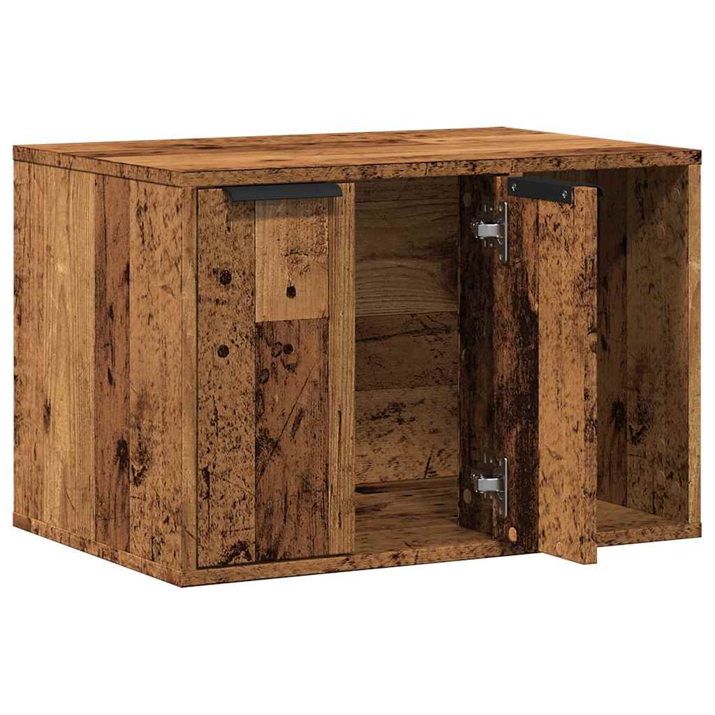 toiletskjuler kattebakke 60x40x40 cm konstrueret træ gammelt eg