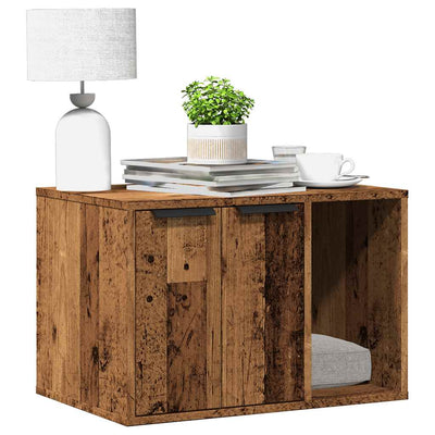toiletskjuler kattebakke 60x40x40 cm konstrueret træ gammelt eg