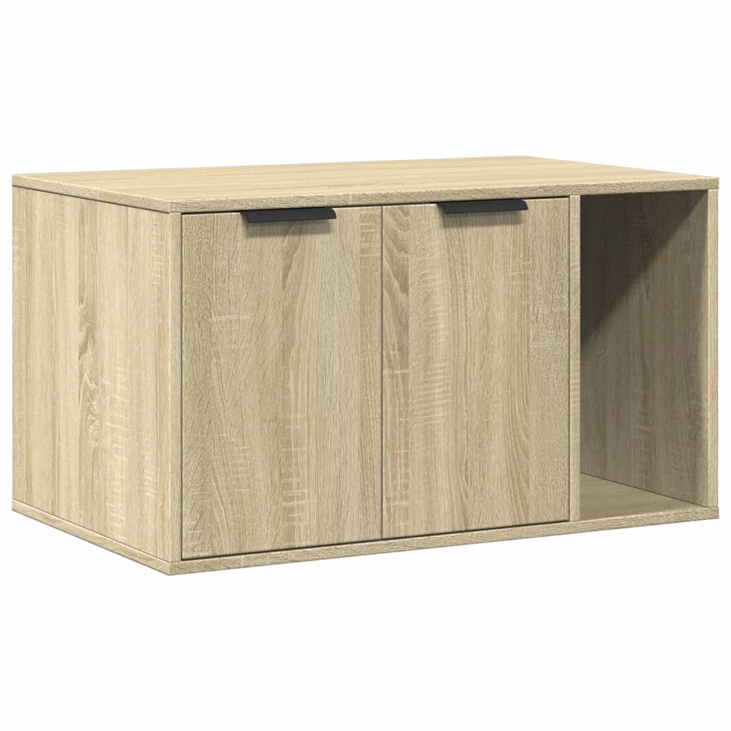 toiletskjuler kattebakke 80x50x45 cm konstrueret træ sonoma-eg