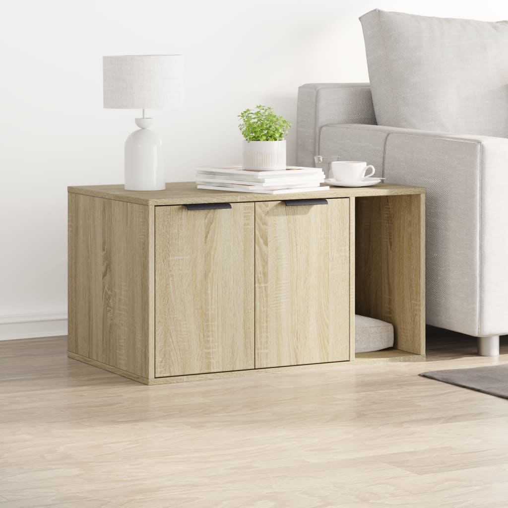 toiletskjuler kattebakke 80x50x45 cm konstrueret træ sonoma-eg
