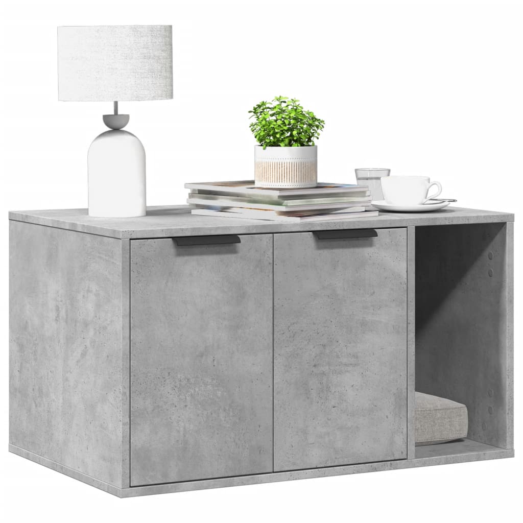 toiletskjuler kattebakke 80x50x45 cm konstrueret træ betongrå