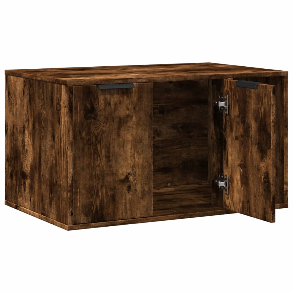 toiletskjuler kattebakke 80x50x45 cm konstrueret træ røget eg