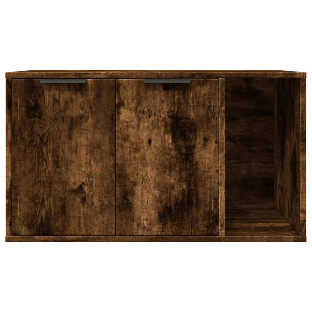 toiletskjuler kattebakke 80x50x45 cm konstrueret træ røget eg