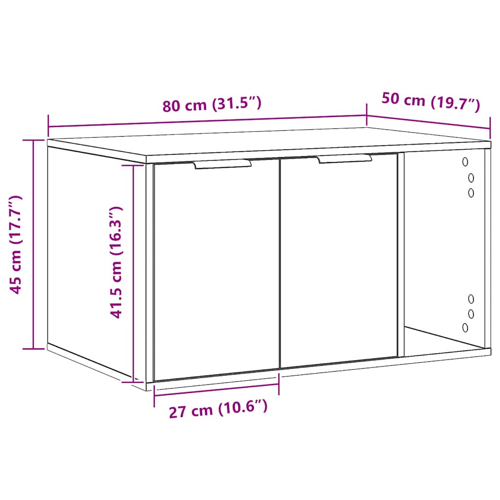 toiletskjuler kattebakke 80x50x45 cm konstrueret træ kunsteg