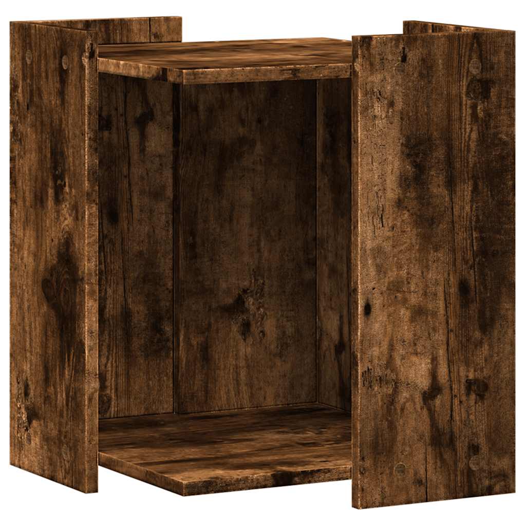 toiletskjuler kattebakke 42x42x51 cm konstrueret træ røget eg