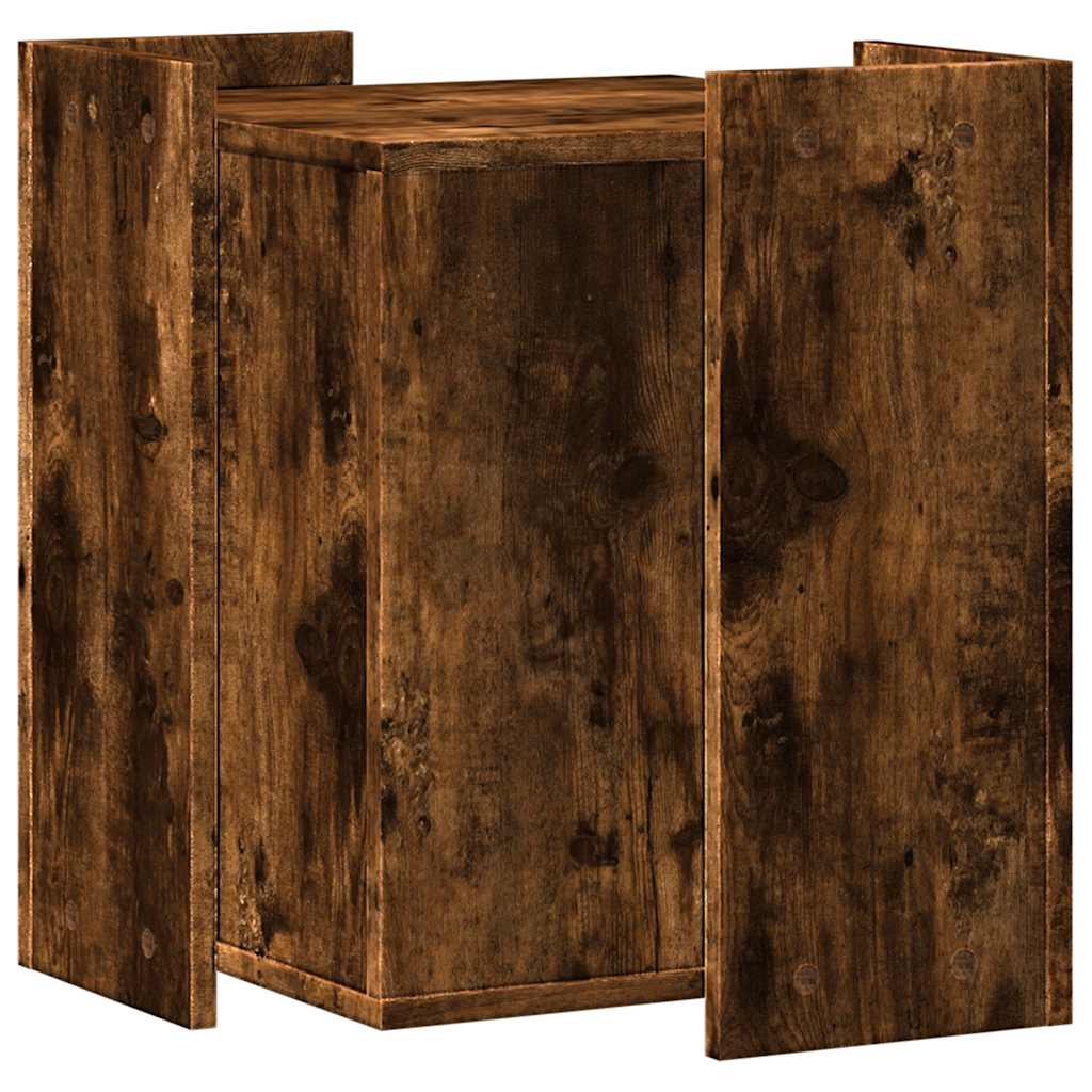 toiletskjuler kattebakke 42x42x51 cm konstrueret træ røget eg