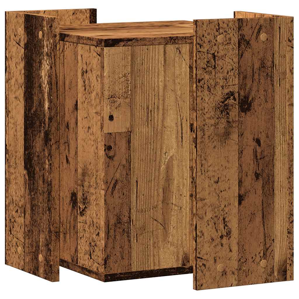 toiletskjuler kattebakke 42x42x51 cm konstrueret træ antikt træ