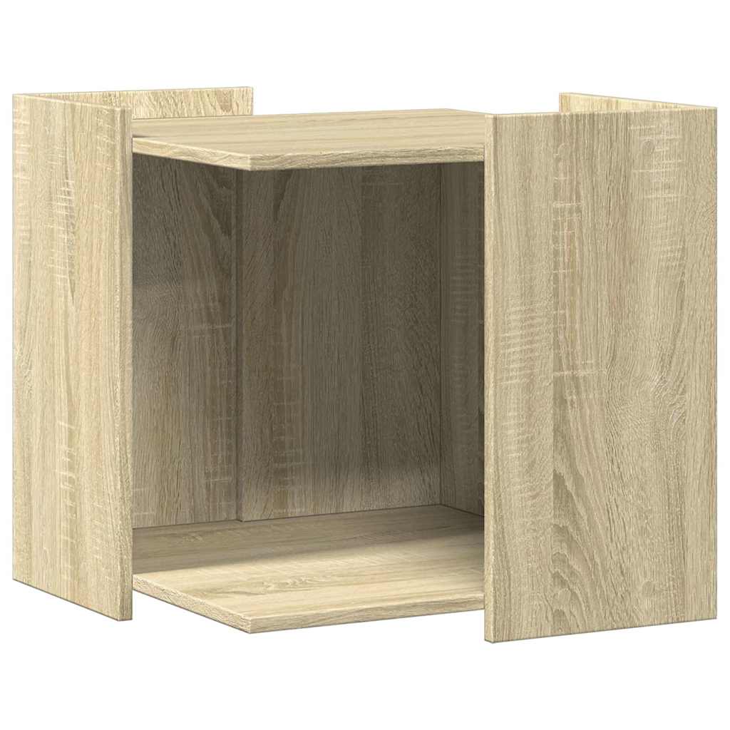 toiletskjuler kattebakke 53x53x51 cm konstrueret træ røget eg