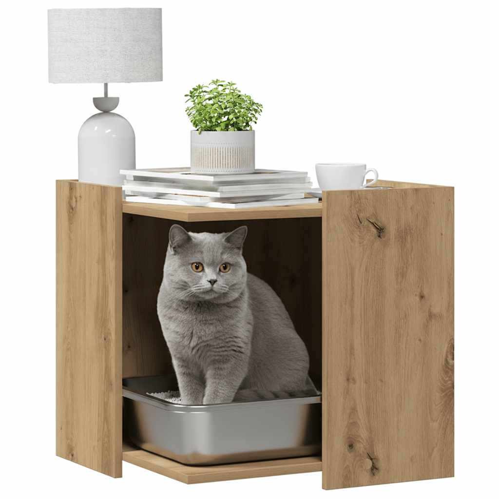 toiletskjuler kattebakke 53x53x51 cm konstrueret træ kunsteg