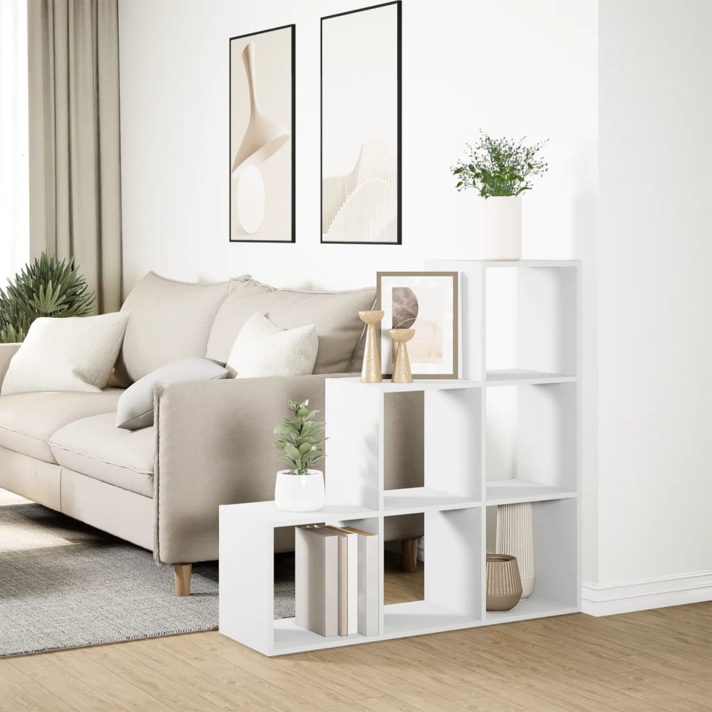 rumdelerreol 3-lags hvid 99x29x99 cm konstrueret træ