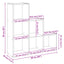 bogreol/rumdeler 99x29x99 cm 3 niveauer konstrueret træ kunsteg