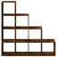 bogreol/rumdeler 131,5x29x131,5 cm konstrueret træ røget eg