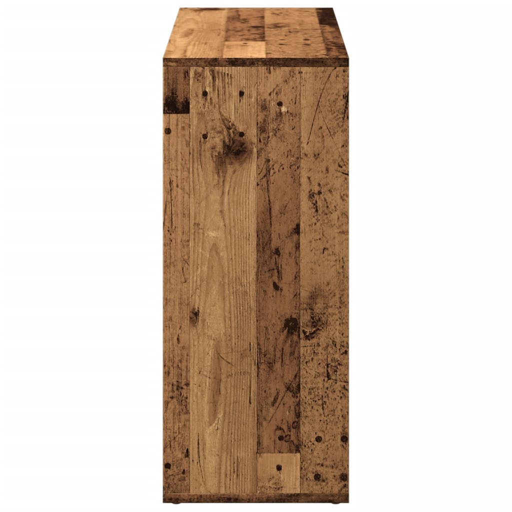 bogreol/rumdeler 69,5x29x69,5 cm konstrueret træ antikt træ