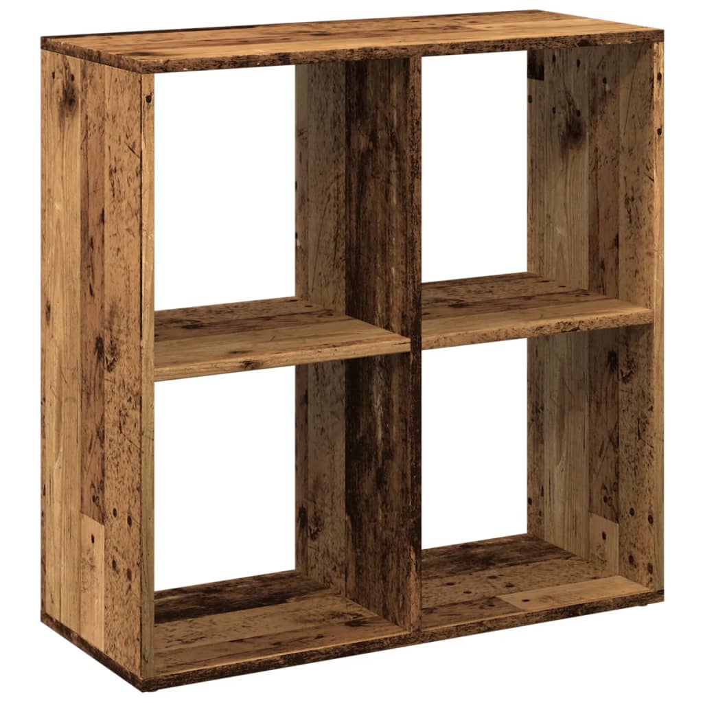 bogreol/rumdeler 69,5x29x69,5 cm konstrueret træ antikt træ