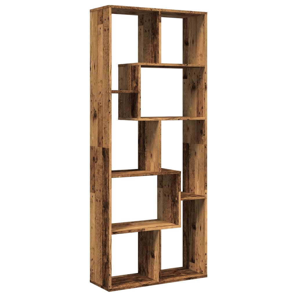 bogreol/rumdeler 67x25x161,5 cm konstrueret træ antikt træ