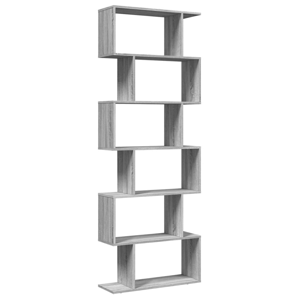 bogreol/rumdeler 70x24x193 cm 6 niveauer konstrueret træ