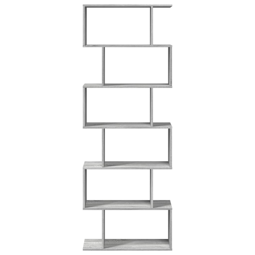 bogreol/rumdeler 70x24x193 cm 6 niveauer konstrueret træ