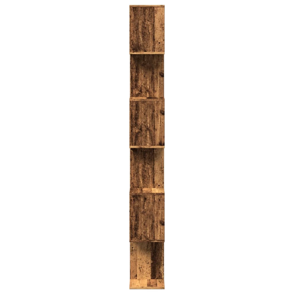 bogreol/rumdeler 70x24x193 cm 6 niveauer konstrueret træ