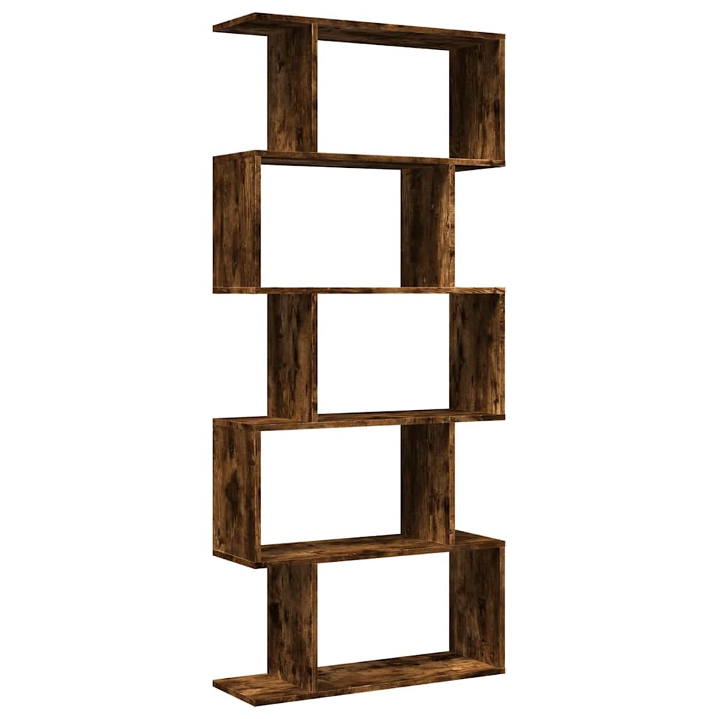 bogreol/rumdeler 70x24x161 cm 5 niveauer konstrueret træ