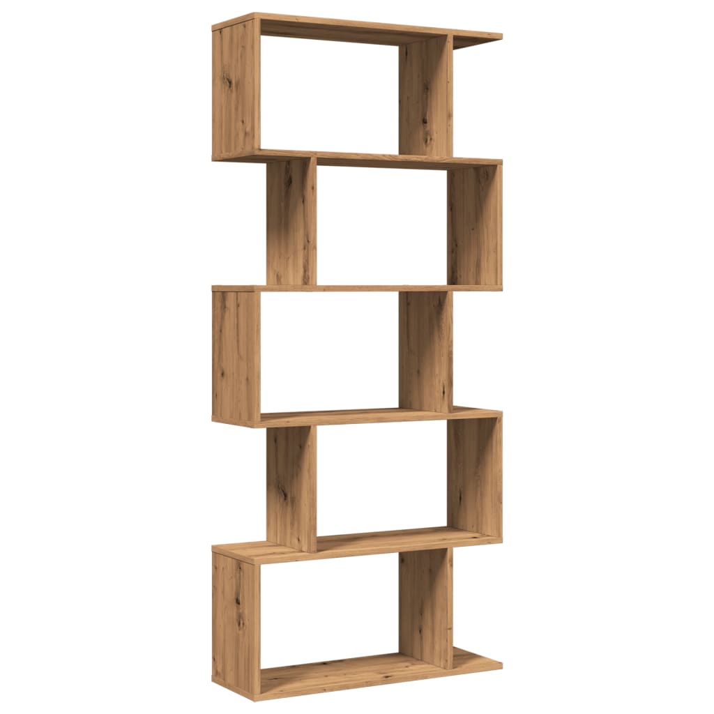 bogreol/rumdeler 70x24x161cm 5 niveauer konstrueret træ kunsteg