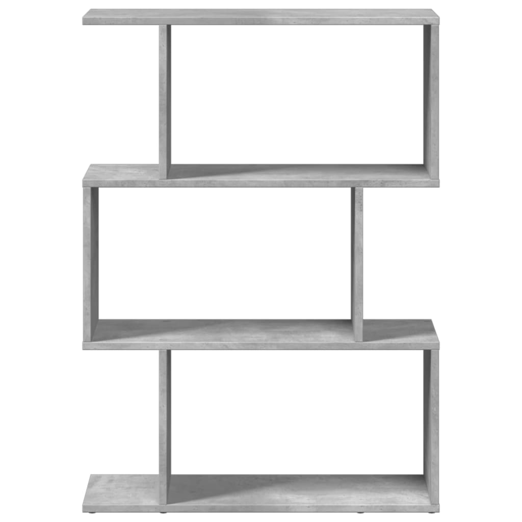 bogreol/rumdeler 70x24x97 cm 3niveauer konstrueret træ betongrå