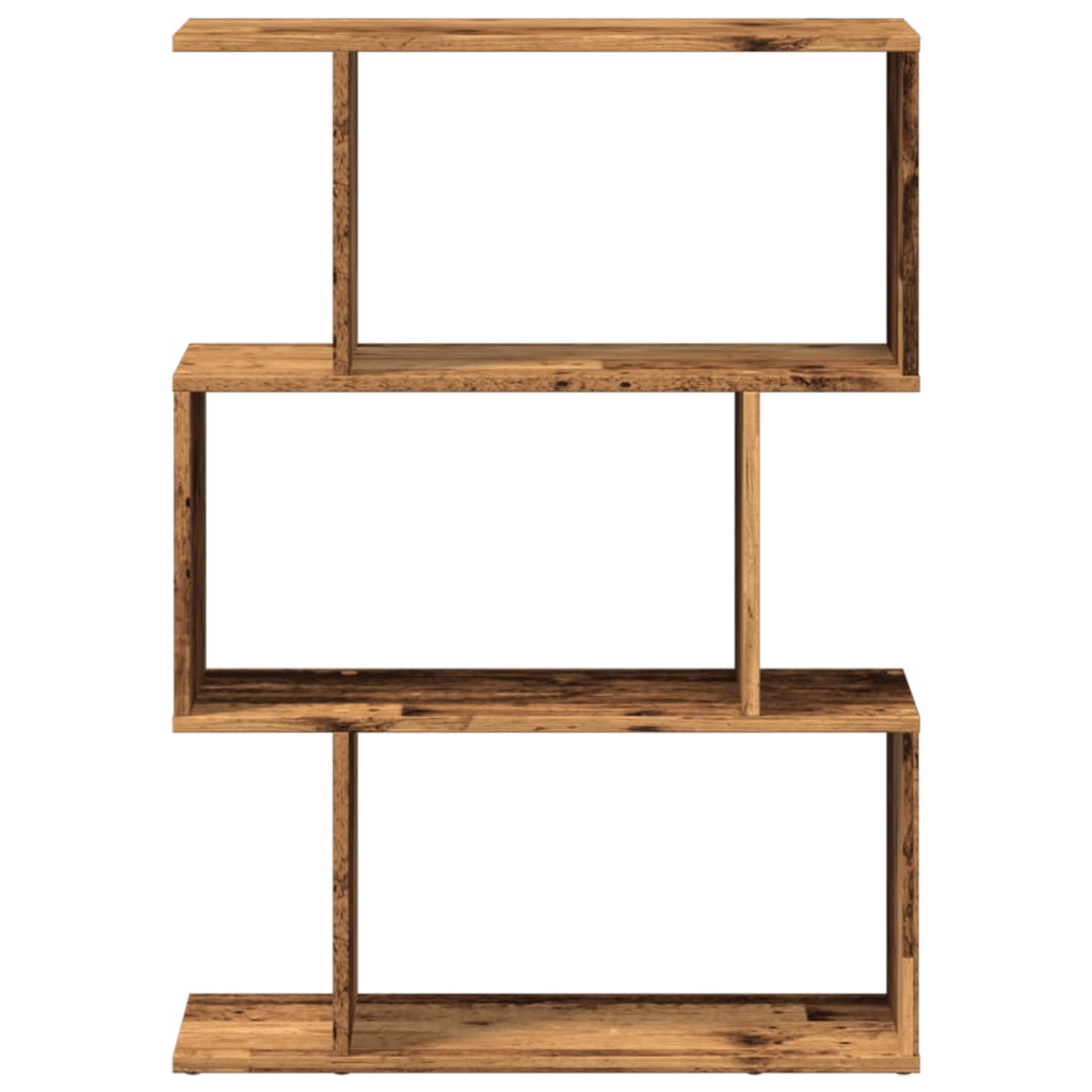 bogreol/rumdeler 70x24x97 cm 3 niveauer konstrueret træ hvid