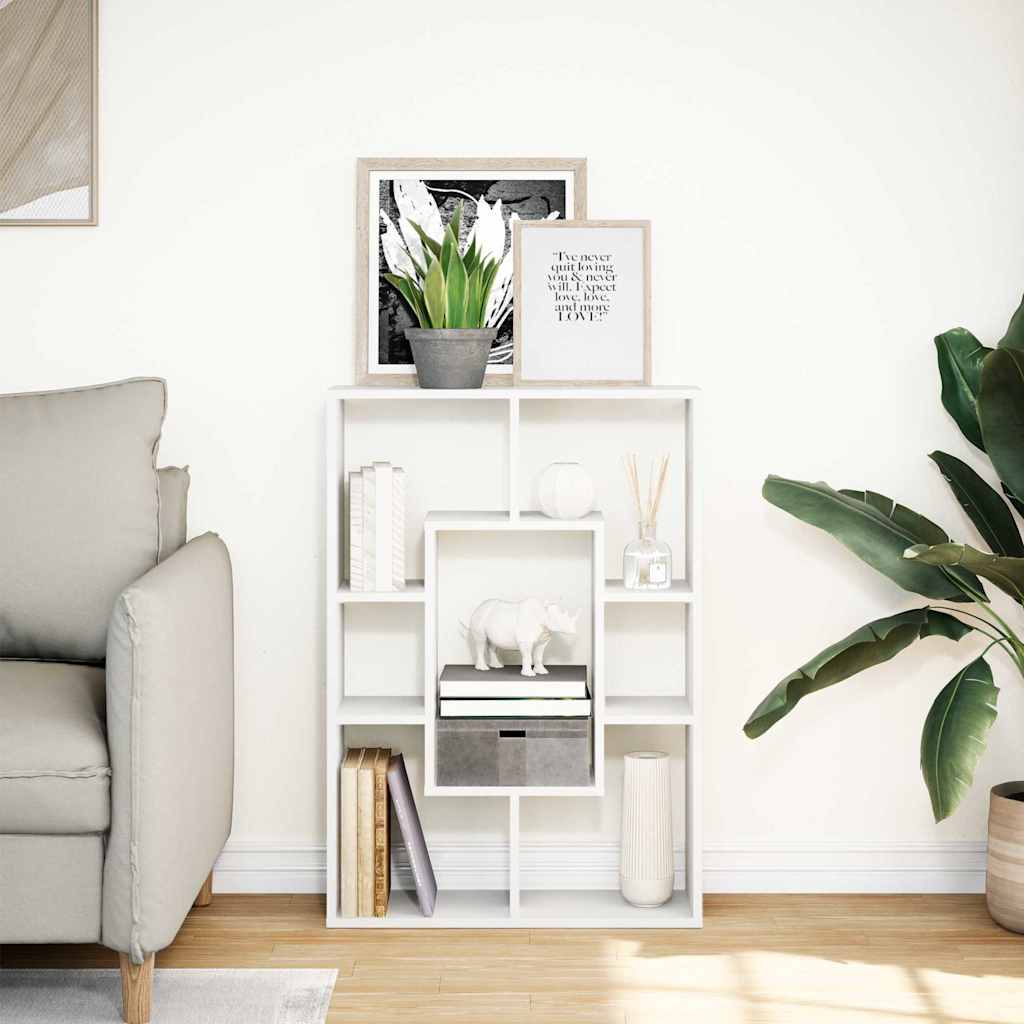 bogreol hvid 63x20x90 cm konstrueret træ