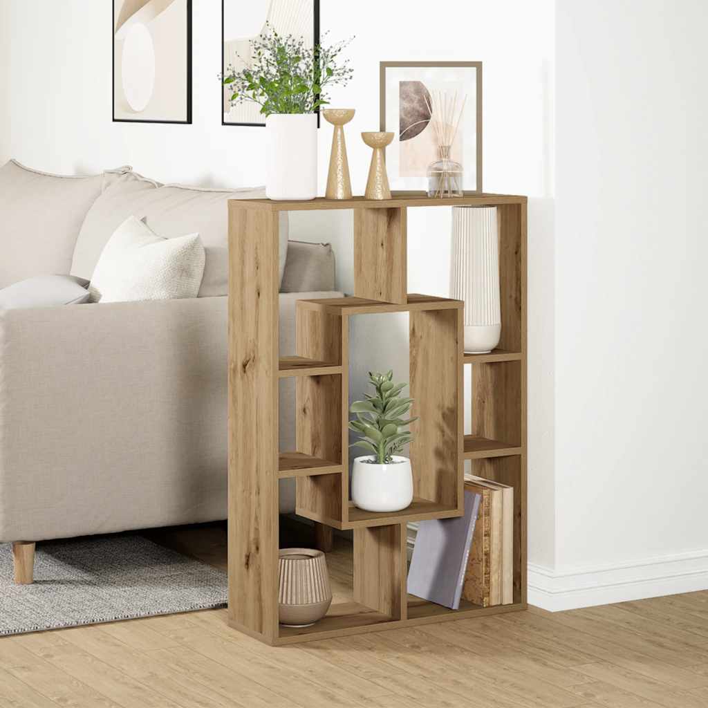 bogreol 63x20x90 cm konstrueret træ egetræsfarve