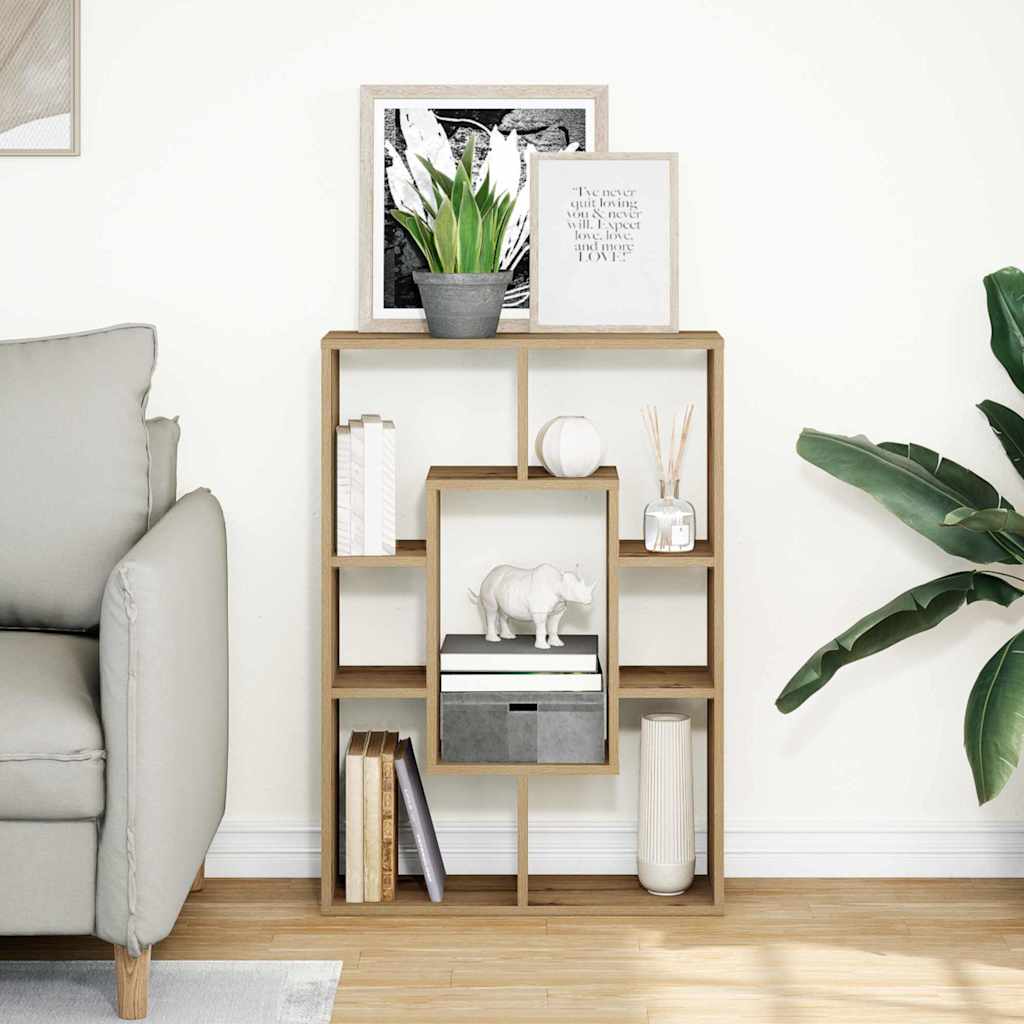 bogreol 63x20x90 cm konstrueret træ egetræsfarve