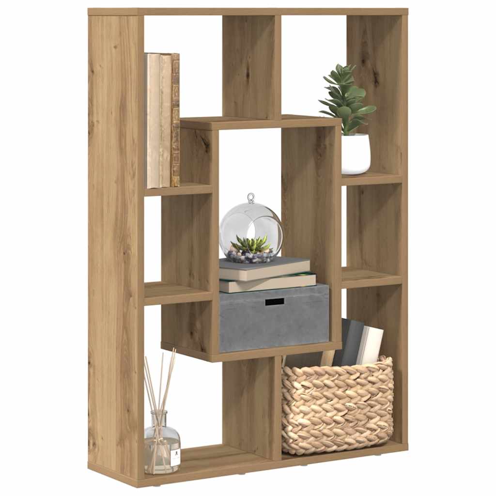 bogreol 63x20x90 cm konstrueret træ egetræsfarve