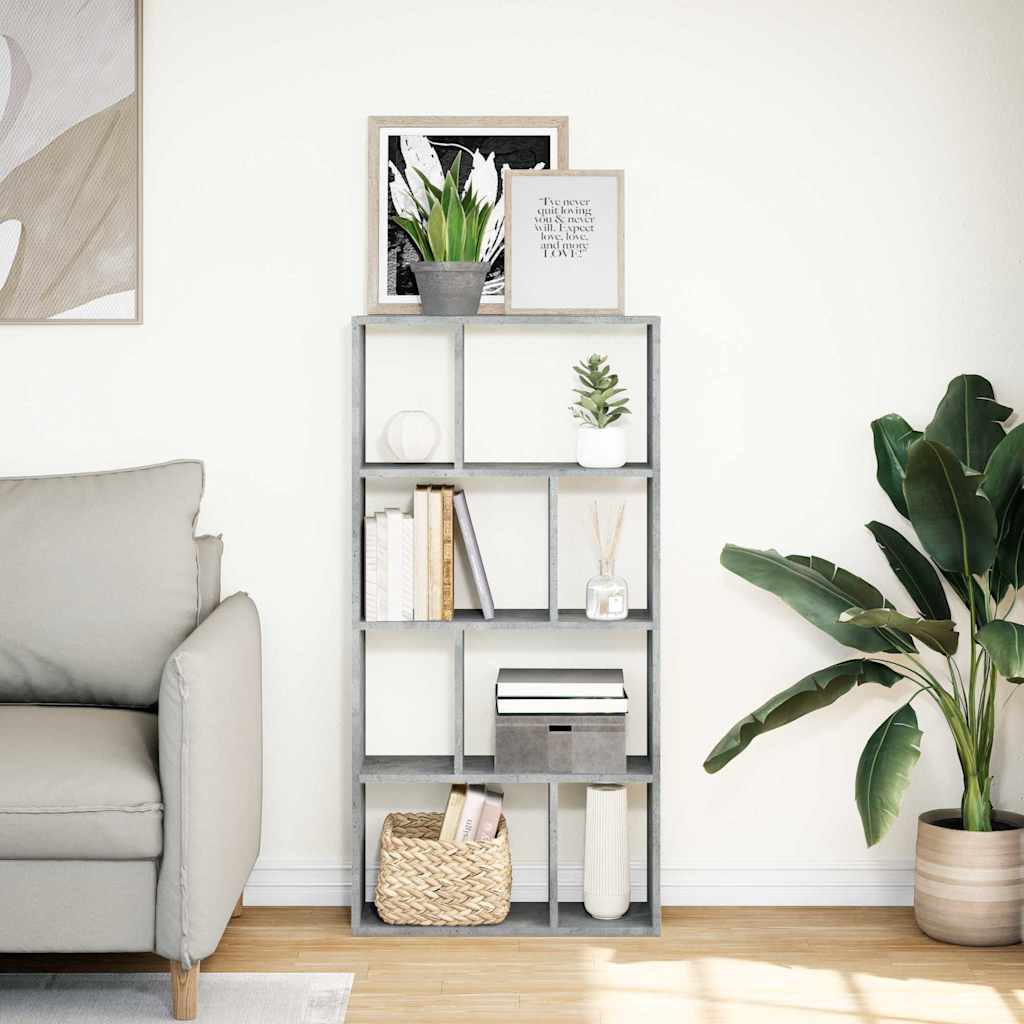 bogreol 60x20x120,5 cm konstrueret træ betongrå
