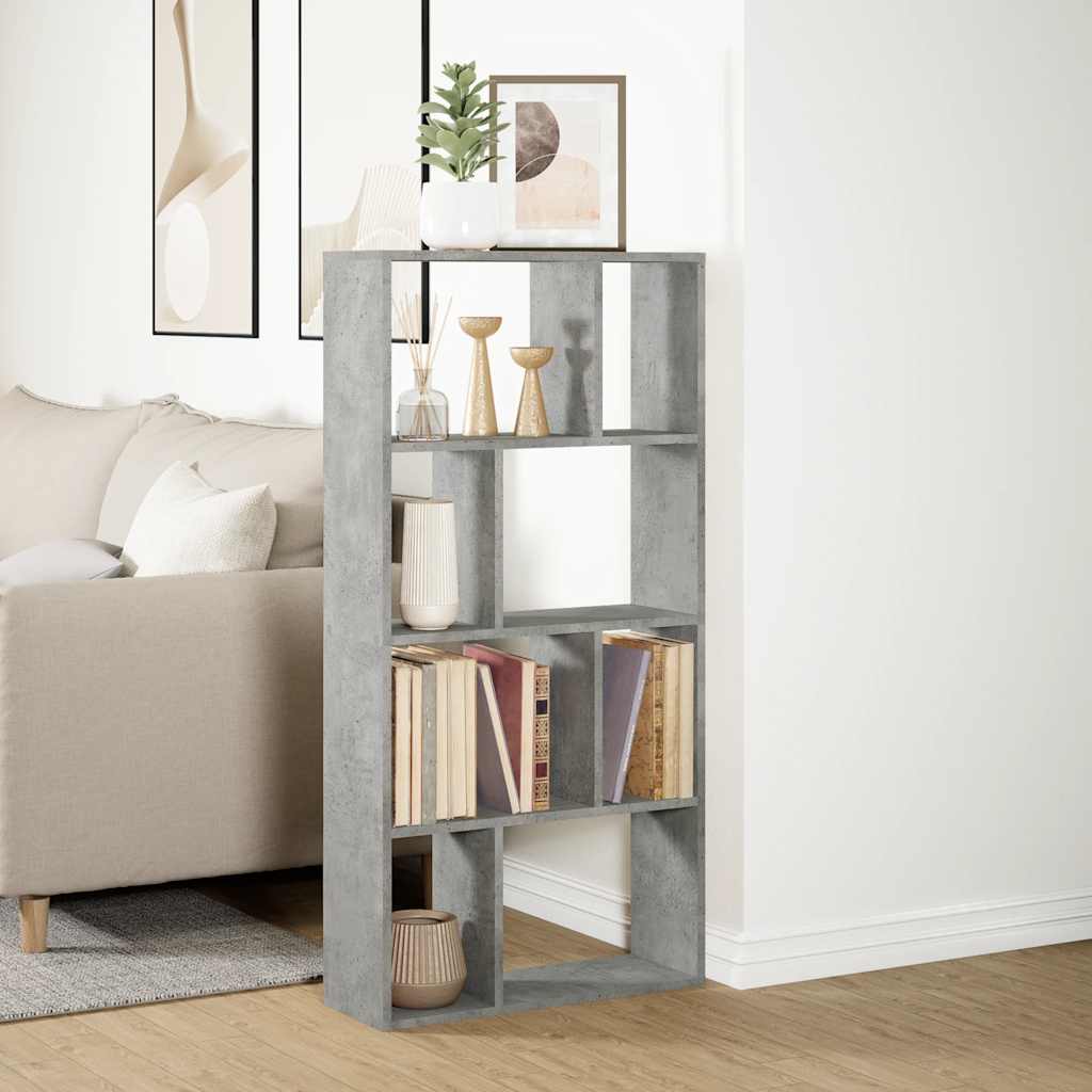 bogreol 60x20x120,5 cm konstrueret træ betongrå