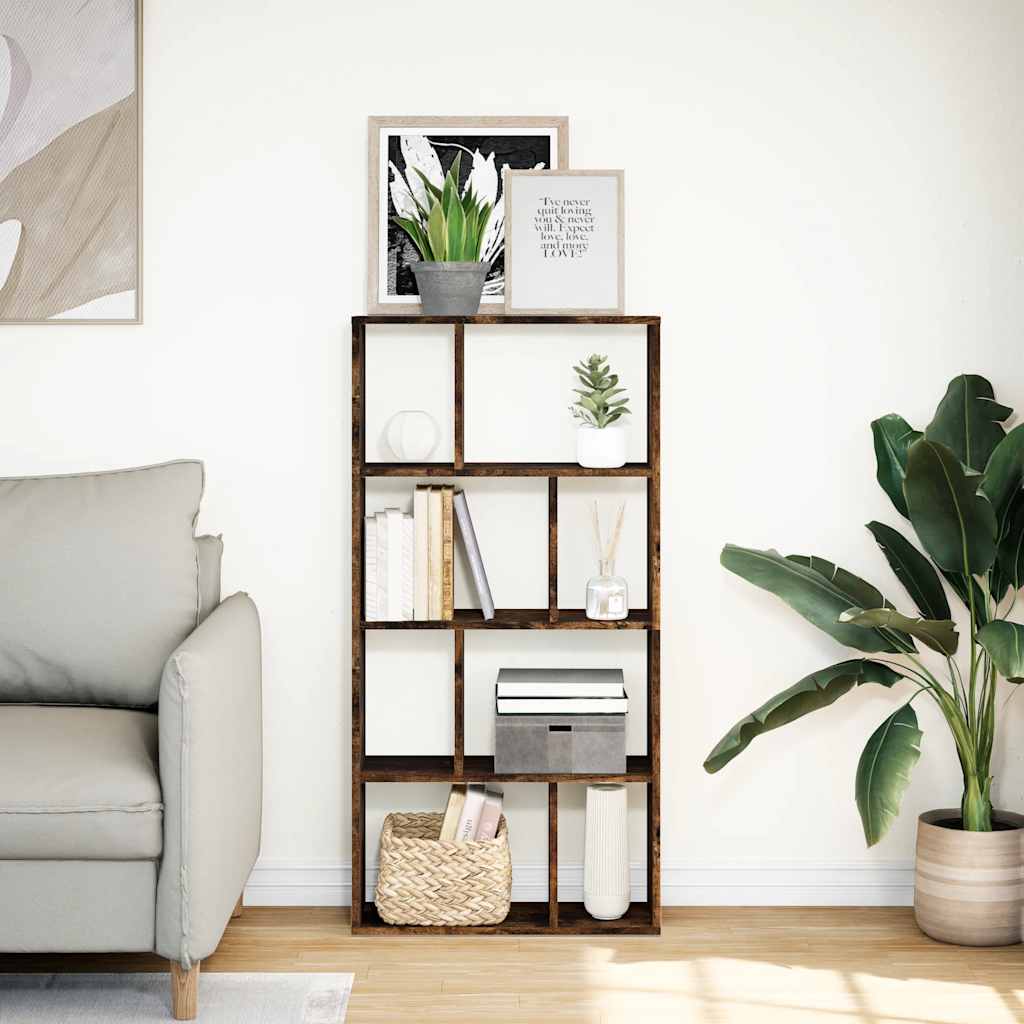 bogreol 60x20x120,5 cm konstrueret træ røget egetræsfarve