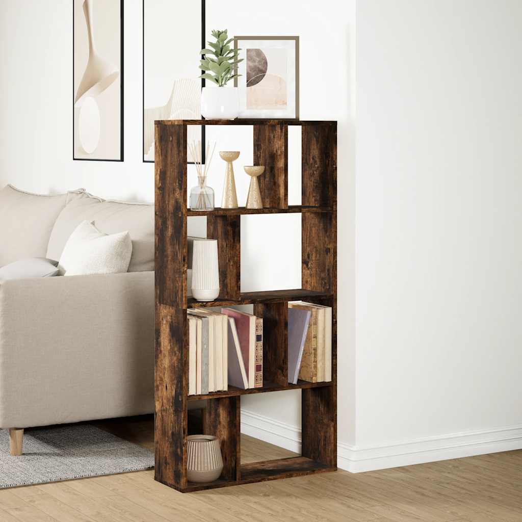 bogreol 60x20x120,5 cm konstrueret træ røget egetræsfarve