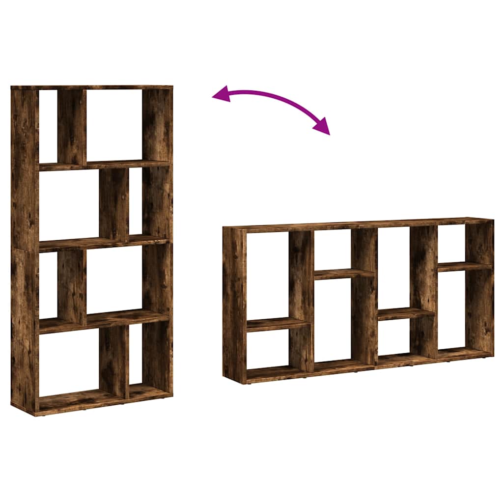 bogreol 60x20x120,5 cm konstrueret træ røget egetræsfarve