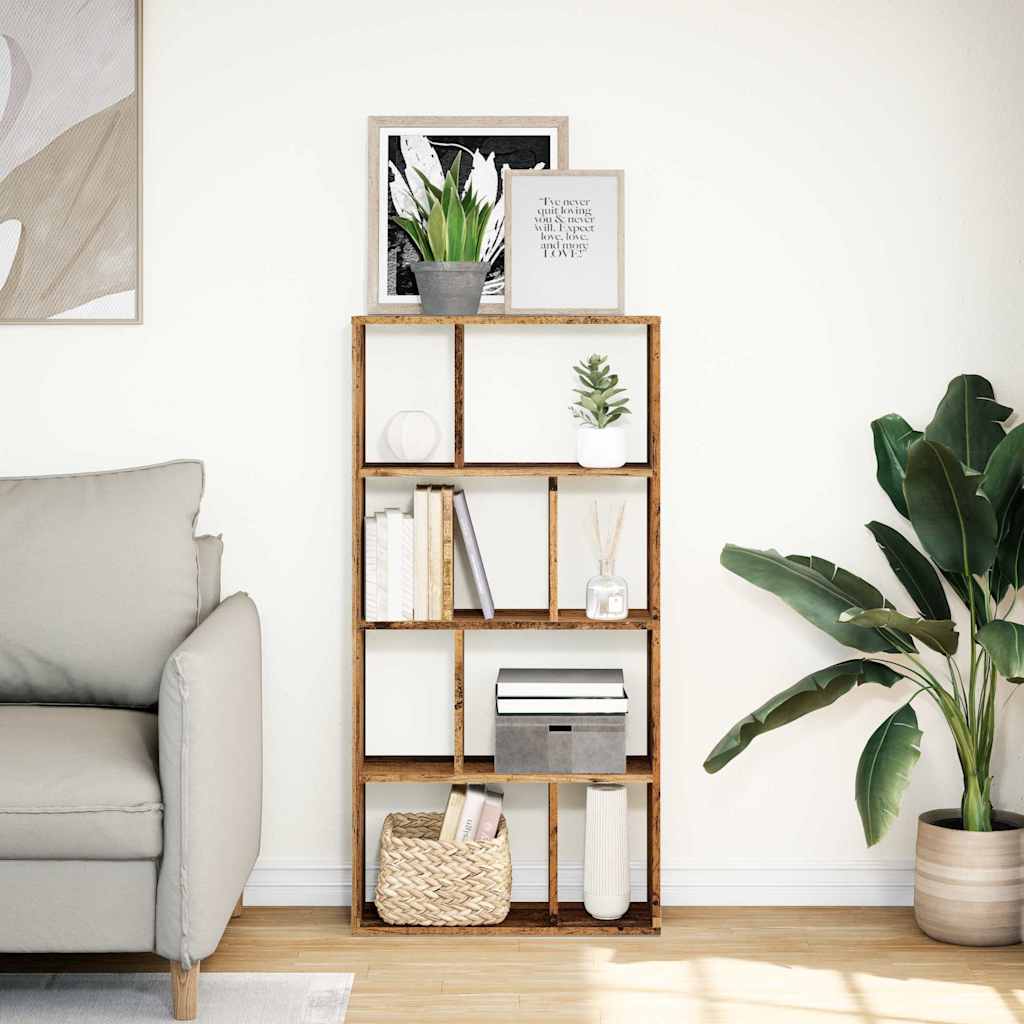 bogreol 60x20x120,5 cm konstrueret træ antikt træ