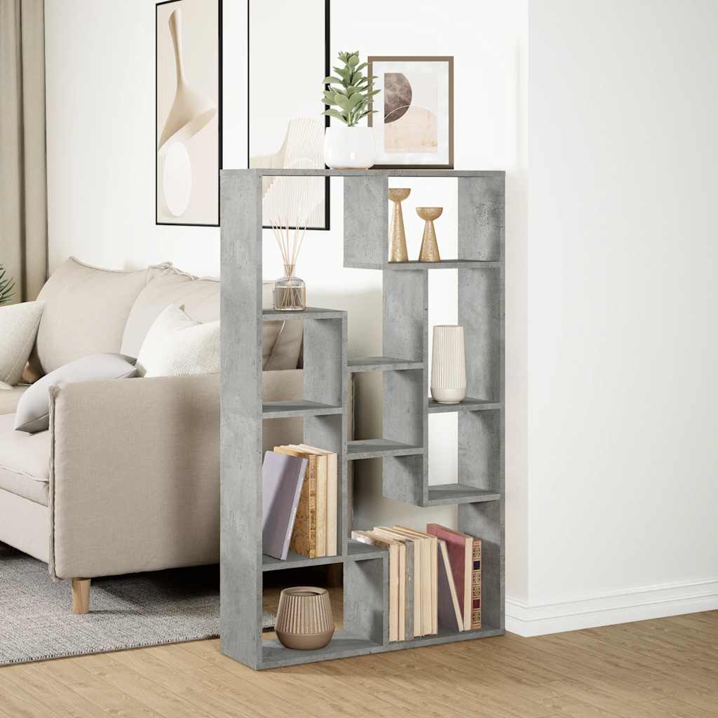 bogreol 72x20x120,5 cm konstrueret træ betongrå