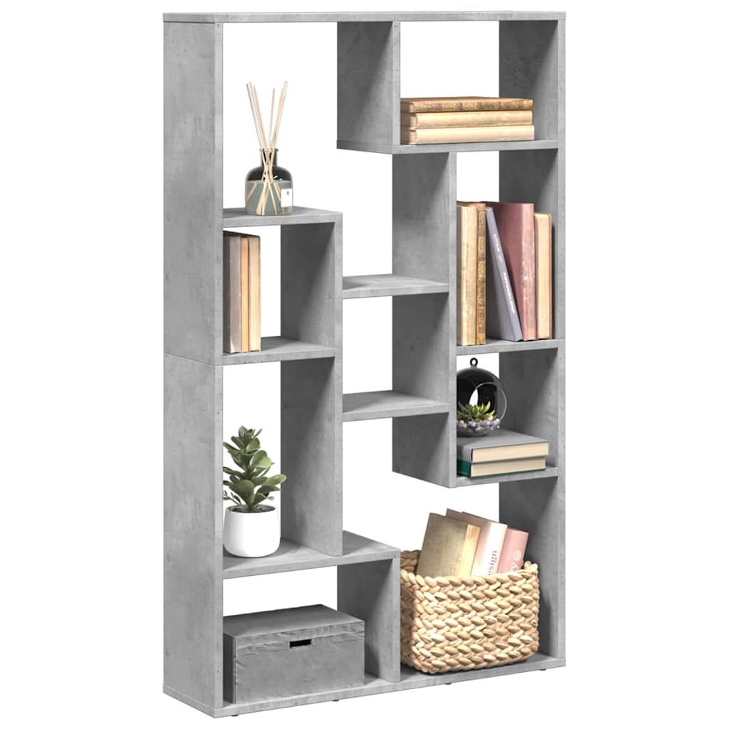 bogreol 72x20x120,5 cm konstrueret træ betongrå