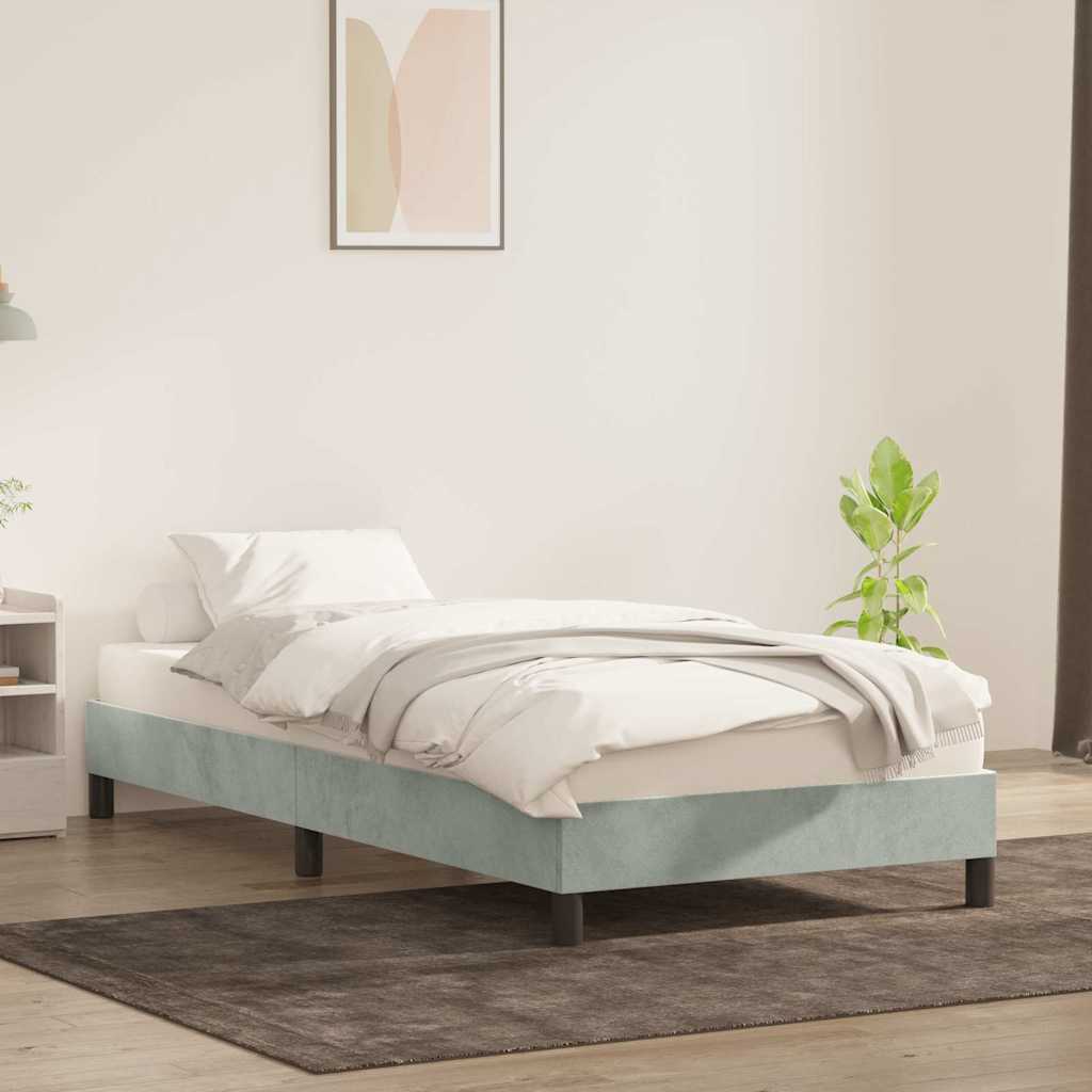 sengeramme uden madras 90x210 cm fløjl lysegrå