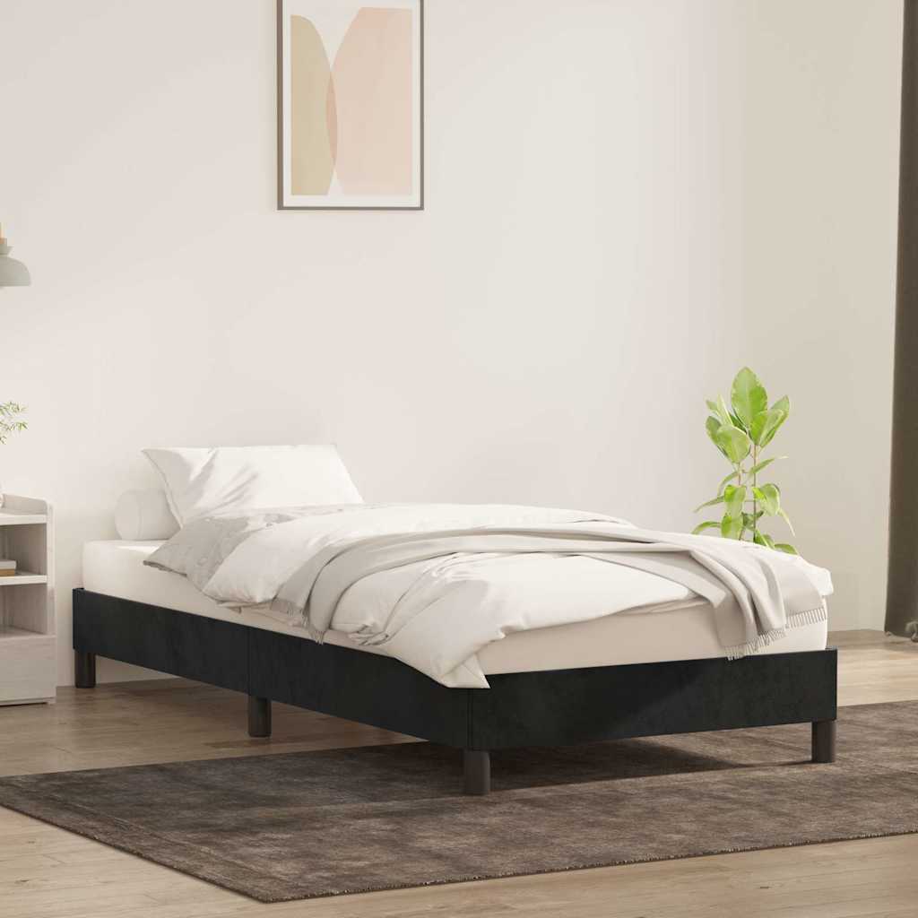 sengeramme uden madras 90x210 cm fløjl sort