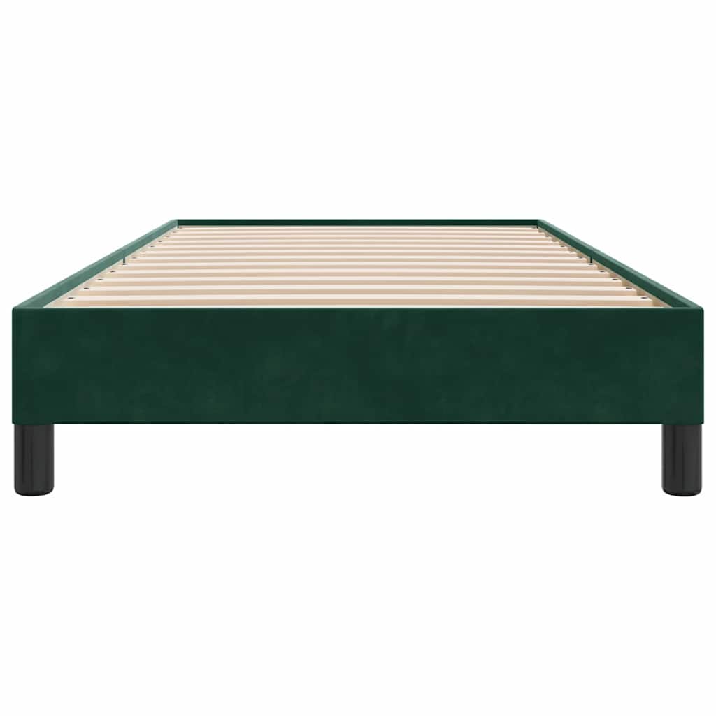 sengeramme uden madras 90x210 cm fløjl mørkegrøn