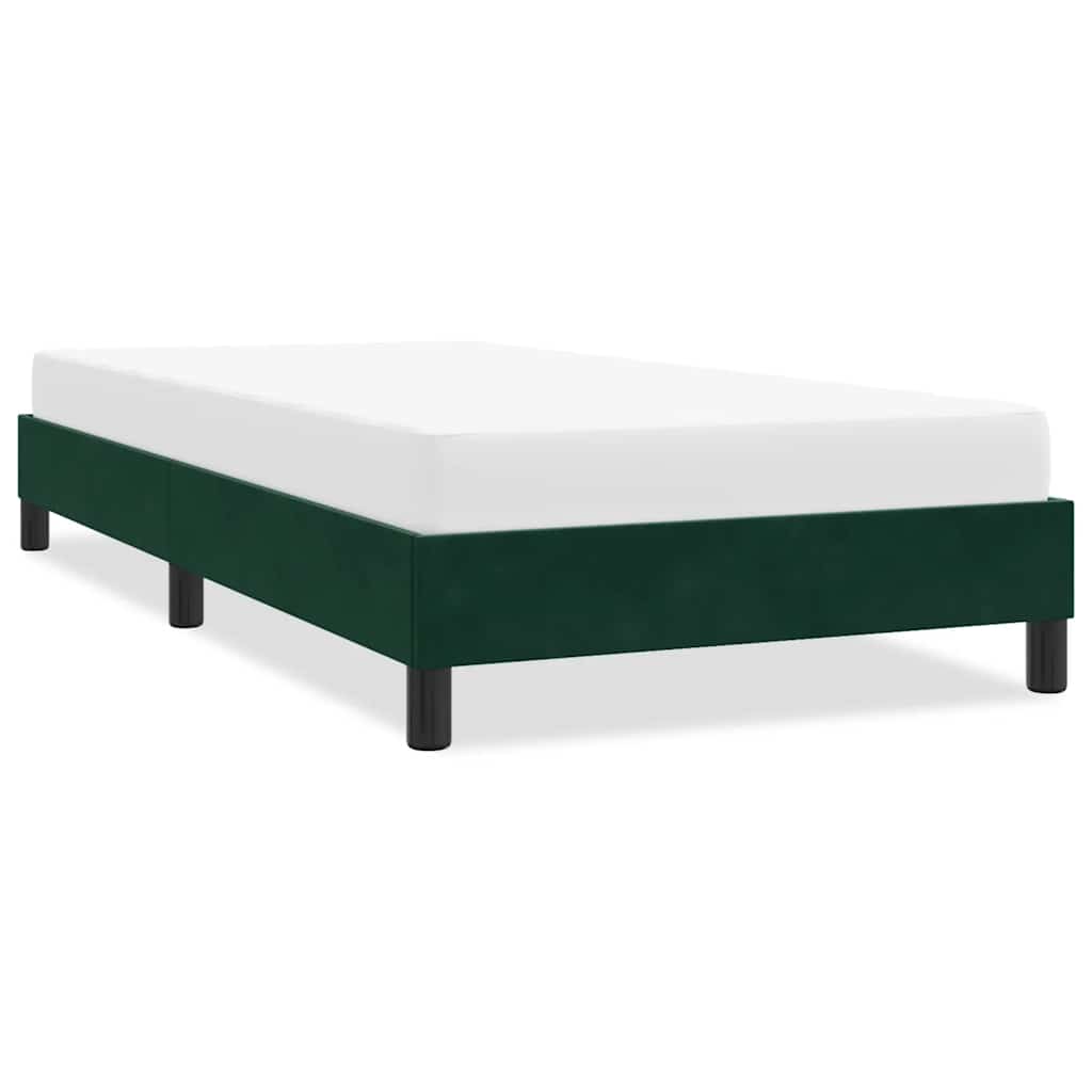 sengeramme uden madras 90x210 cm fløjl mørkegrøn