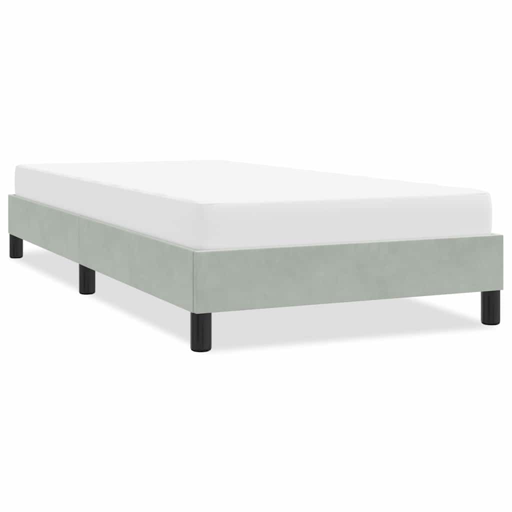 sengeramme uden madras 100x210 cm fløjl lysegrå