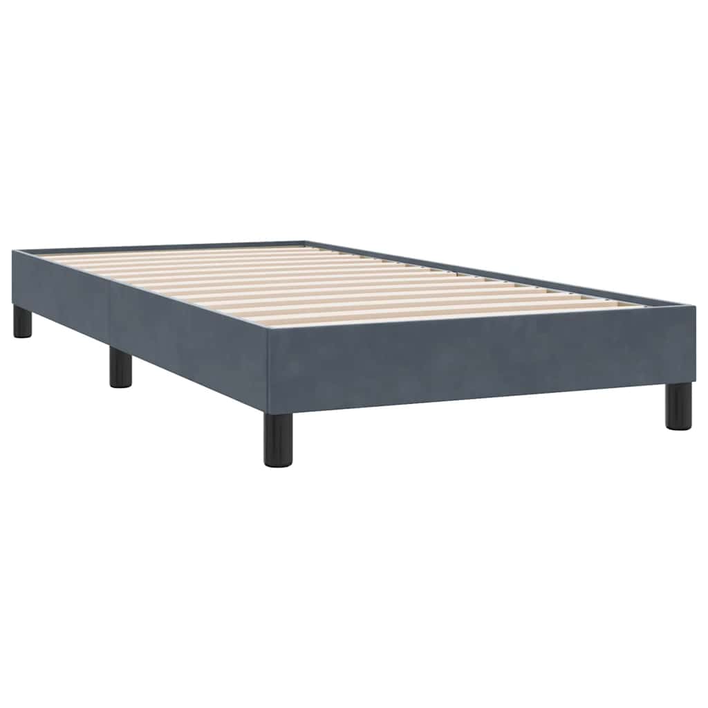 sengeramme uden madras 100x210 cm fløjl mørkegrå