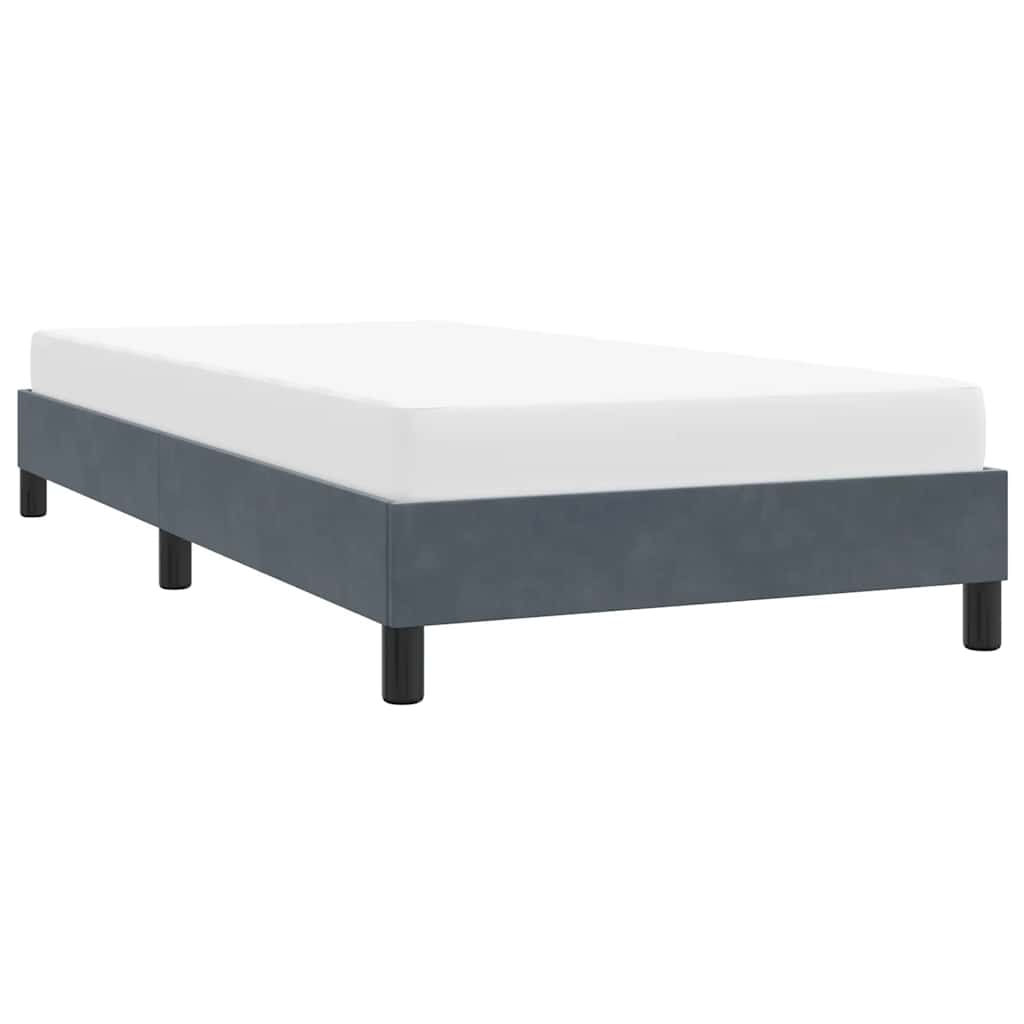 sengeramme uden madras 100x210 cm fløjl mørkegrå