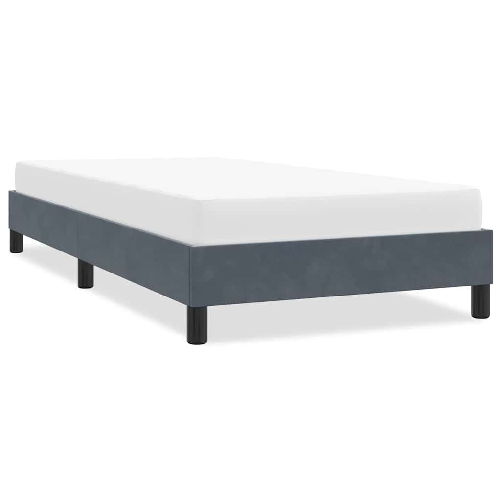 sengeramme uden madras 100x210 cm fløjl mørkegrå
