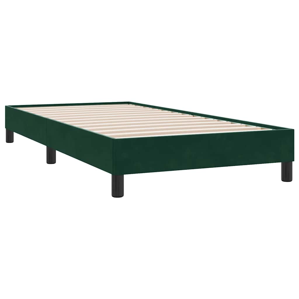 sengeramme uden madras 100x210 cm fløjl mørkegrøn